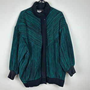 Vintage Green and Black Bomber Jacket